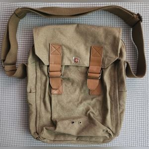 Retired Rare SwissGear Tan Brown Canvas Mini Crossbody Messenger Bag